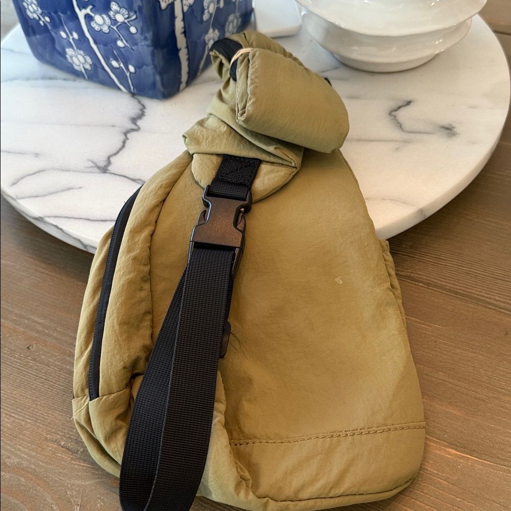 Free People Renegade Women's Beige/Green Adjustable Pad-Strap Crossbody - Picture 2 of 4